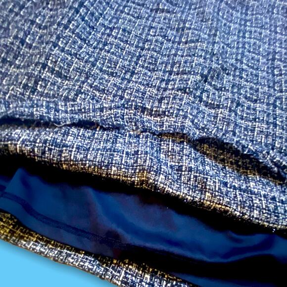 Banana Republic Outlet Blue Black Tweed Faux Wool Mini Skirt Size 4 - Picture 5 of 10